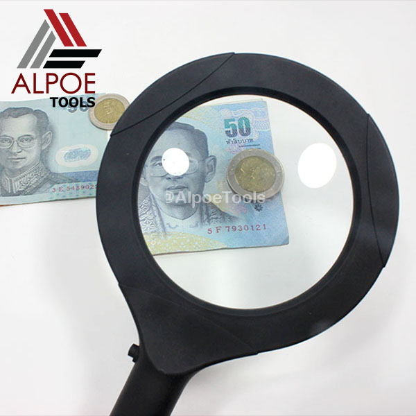 แว่นขยาย แบบด้ามจับ มีไฟ COB เลนท์กระจก