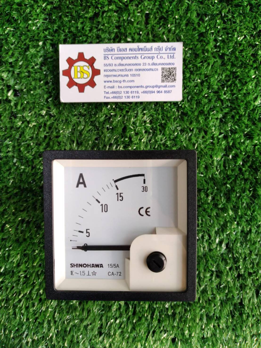 SHINOHAWA : AC Amp meter CA-72 72x72mm. 15/5A (รูเจาะ68x68mm.)