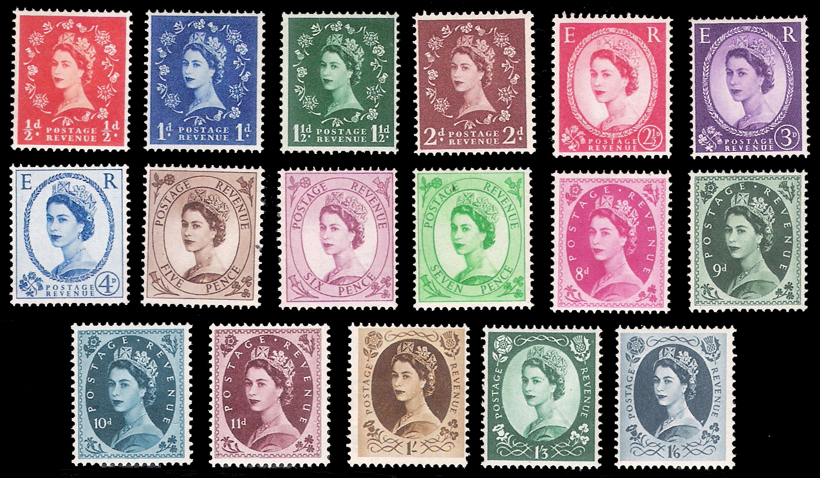 1952-1954 GB No.292-308
