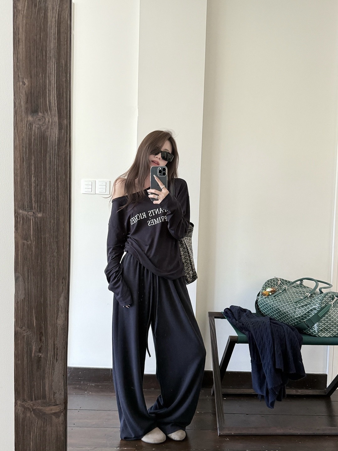 || GB SHOP ||| 7668# กางเกงขายาวมีเชือกรูดช่วงเอว เนื้อผ้าดี งานสวย