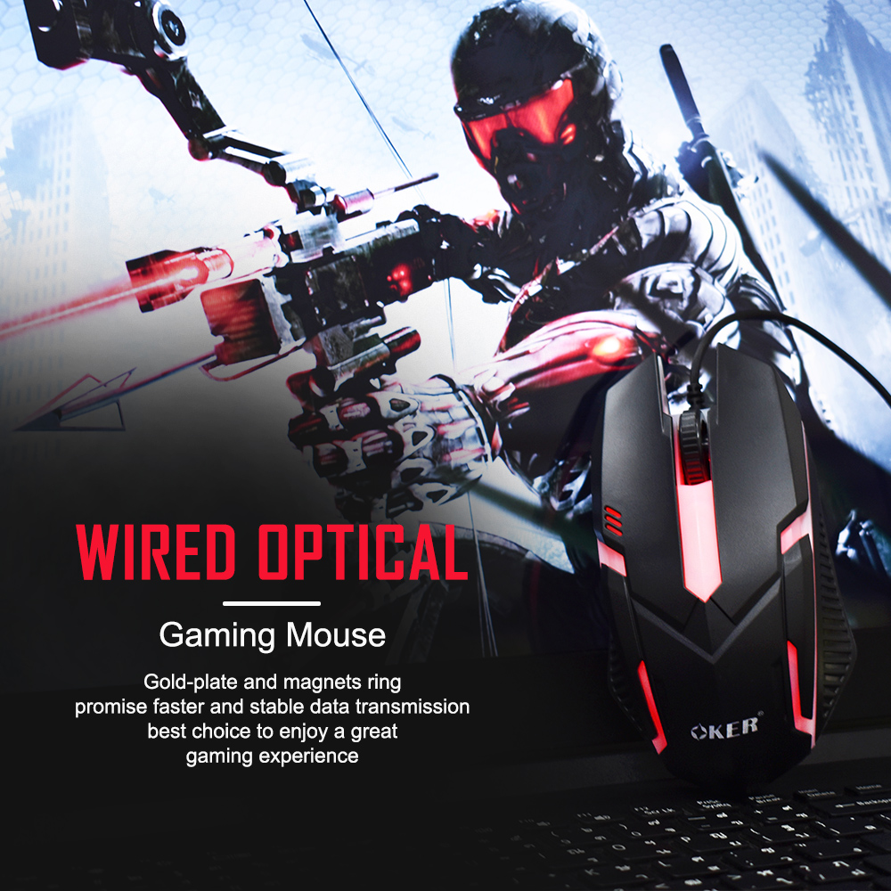 KM6120 OKER GAMING KEYBOARD+MOUSE มีไฟ SKU-02071