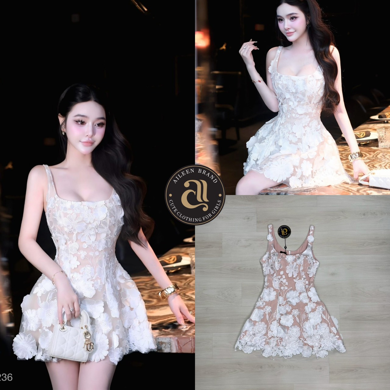 มินิเดรสลูกไม้ 3D สุดหรู ซับด้านในสีนู๊ด ใส่แล้วดูสว่างและขับผิว อกเอวเข้ารูป อกเสริมฟองน้ำ (ซิปหลัง) ช่วงกระโปรงบานออกเล็กน้อย ( ด้านในมีซับมาอย่างดี) ใส่ออกเดต ดินเนอร์ งานสวยเนื้อผ้าดีคัตติ๊งเป๊ะ