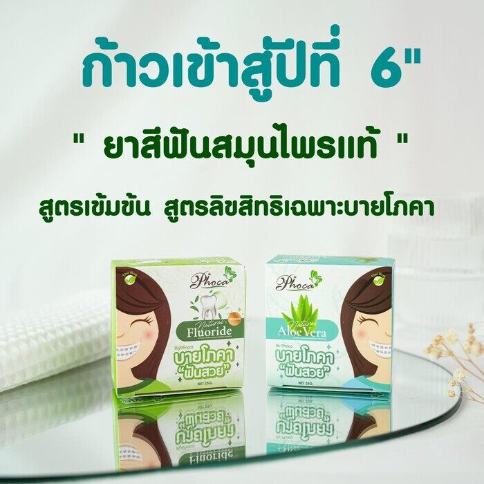 บายโภคา ยาสีฟันบายโภคา ฟันสวย 25g 1กล่อง Phoca Toothpaste ยาสีฟันสมุนไพร