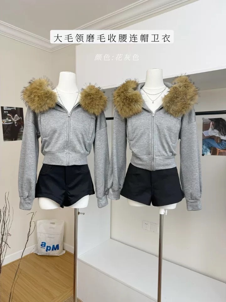 GB SHOP ||| 8042# เสื้อฮูดแขนยาว งานซิปหน้า เฟอร์ถอดได้ เนื้อผ้าดี งานสวย TAG: 🇰🇷 🇰🇷