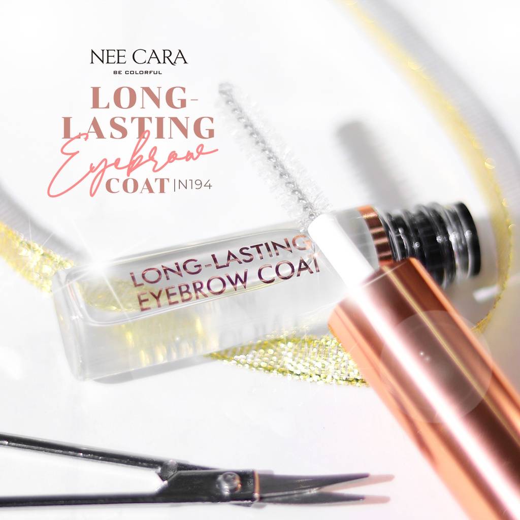 NEE CARA LONG LASTING EYEBROW COAT N194 นีคาร่า เจลใสเซ็ตขนคิ้ว ลอง-ลาสติ้ง อายโบรว์ โค้ท 6.5กรัม