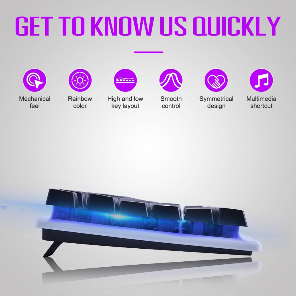 K-36 OKER DARK KNIGHT RAINBOW LED KEYBOARD USB KB-UB-OK-K36BK