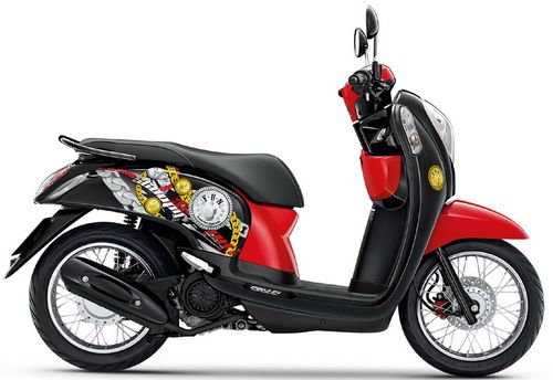 Sticker HONDA SCOOPY I ปี2014 รุ่น18 ติดรถสี ดำ (เคลือบเงาแท้) สติ๊กเกอร์ ติดรถมอเตอร์ไซค์ ฮอนด้า สกู๊ปปี้ ไอ