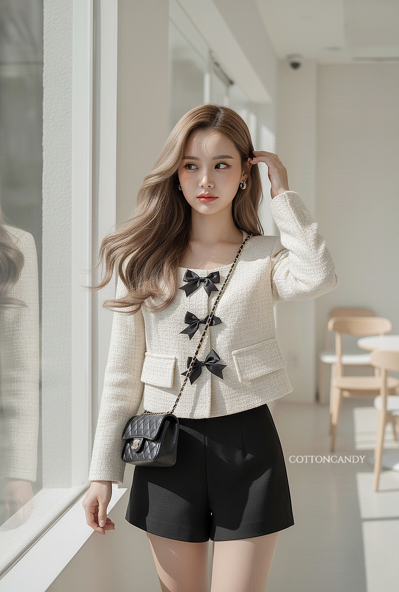 เสื้อครอปผ้าทวีตชาแนล บอกเลยรุ่นนี้ต้องมีคร่าาาา งานป้าย cottoncandy รุ่นนี้ผ้าเนื้อดี ตัดเย็บซับในทั้งตัว ดีเทลโซกู้ดดดดดด