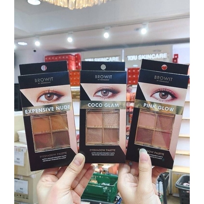 BROWIT NUDE EYEPALETTE 1gX 4สี อายแชโดว์ พาเลต 4 สี จาก Browit