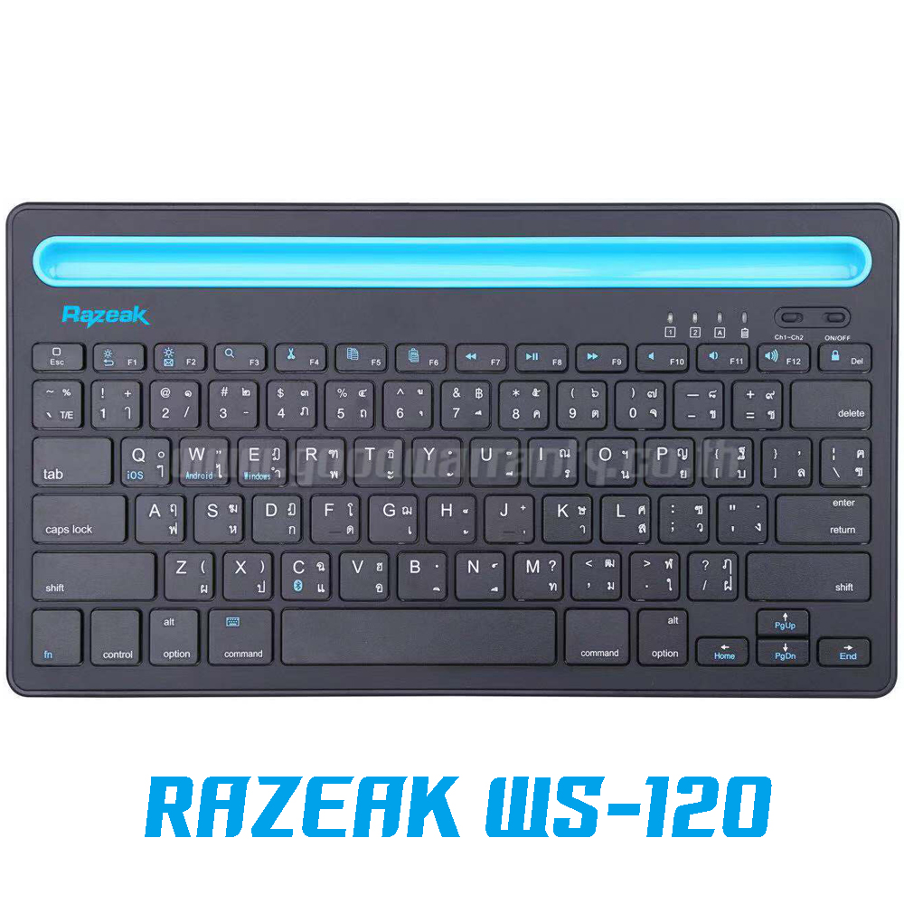 RAZEAK Bluetooth Multi-Device Keyboard รุ่น WS-BK102 สีดำ SKU-00850