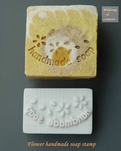 HANDMADE FLOWER SOAP STAMP 3.5 X 5.3 CM.