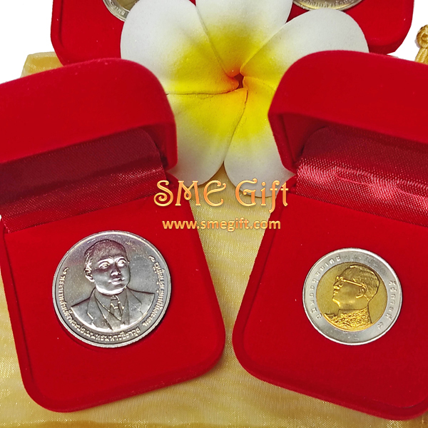 เหรียญที่ระลึก ร.9 + ร.6 พร้อมกล่องกำมะหยี่และถุงไหมแก้ว COIN 016 ชิ้น