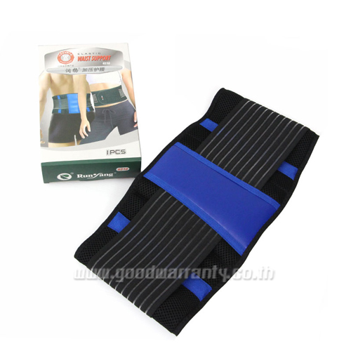 BLACKSAFETH เข็มขัดรัดเอว เข็มขัดบล็อคหลัง เข็มขัดพยุงหลัง รุ่น6310 สายสีดำ เสริมแกน 2 เส้น คาดสีน้ำเงิน * ส่งฟรี* WH-GE-HE-SAFET