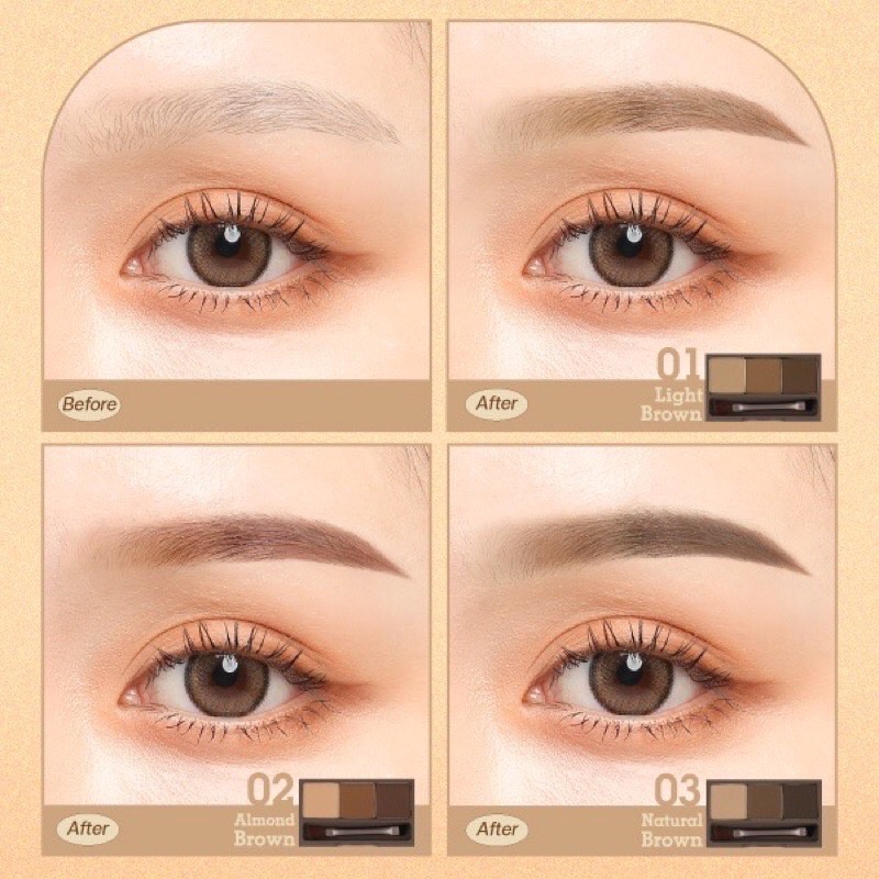 Meilinda 3D Brow Powder Palette MC3109 เขียนคิ้ว บราว พาวเดอร์ 3.6กรัม