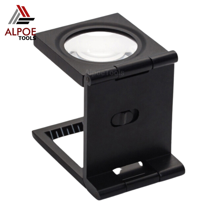 แว่นขยายตั้งโต๊ะ งานโลหะ เลนท์กระจก มีไฟ พับได้ รุ่น XZ-01