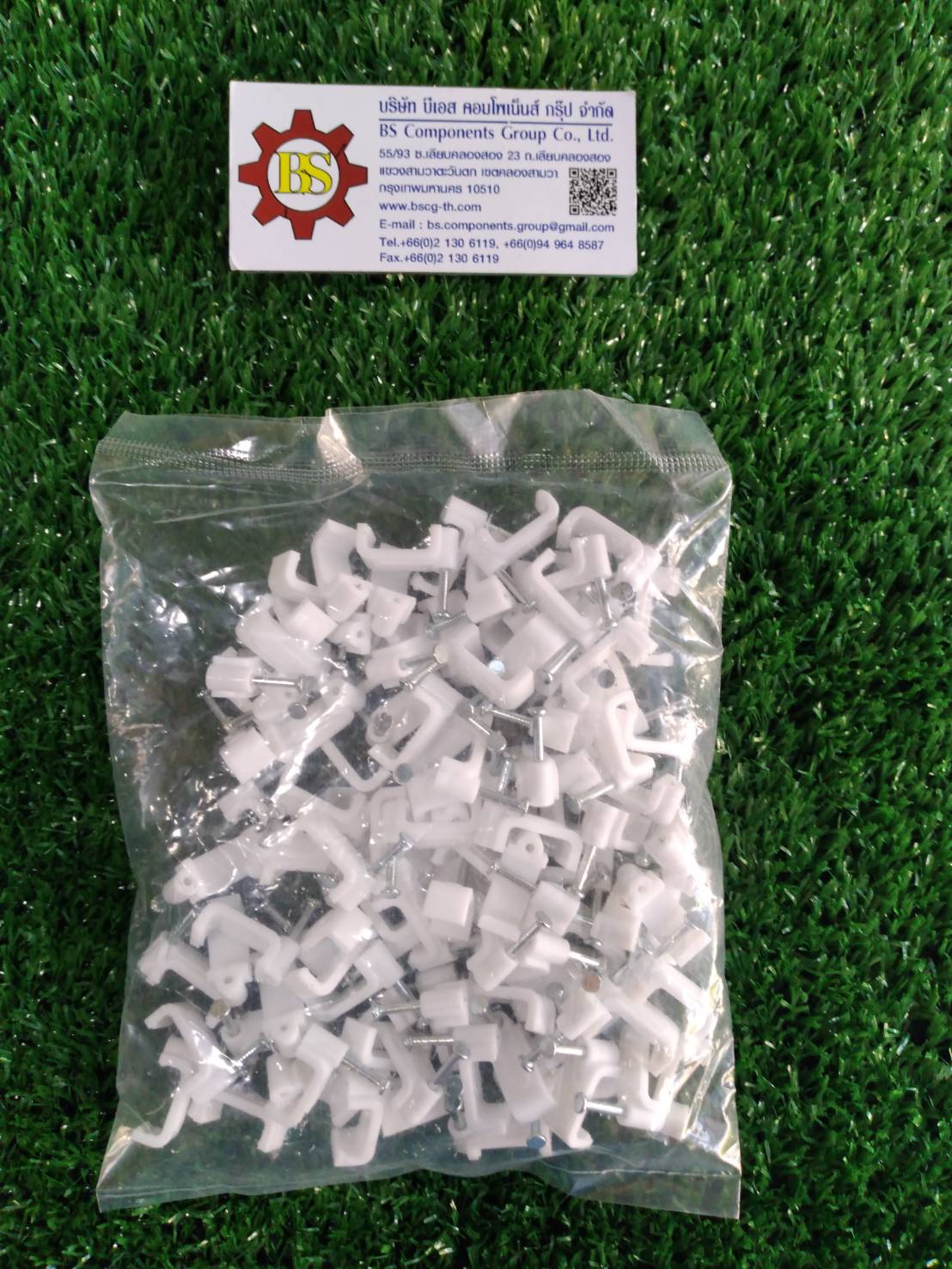 SHINOHAWA : กิ๊ฟตีสายเหลี่ยมเบอร์ 14 สีขาว 100ชิ้น/ถุง