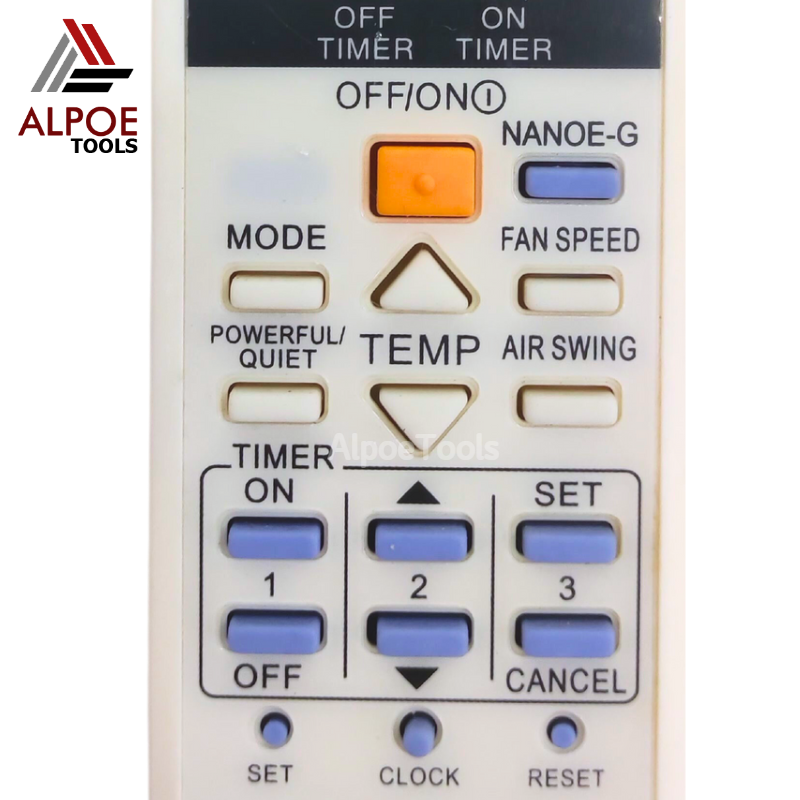 รีโมทแอร์ Panasonic มีปุุ่ม Nanoe-G รหัส A75C3941