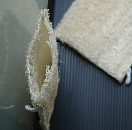 LOOFAH SPONGE BAG, LUFFA SPONGE BAG ( Sponge Gourd Vegetable Sponge)ถุงใยบวบสำหรับใส่เศษสบู่ขัดตัว 9.5 x 10-11 ซม.