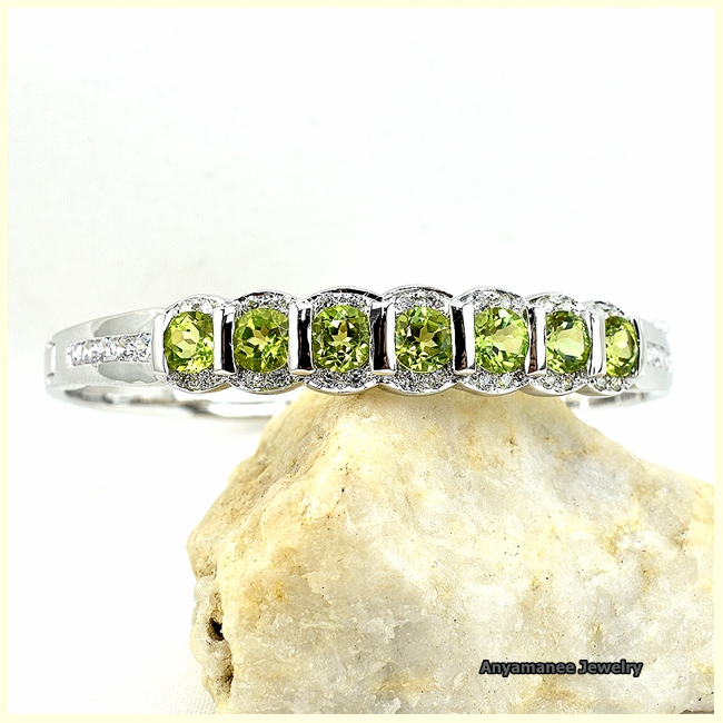 กำไลพลอยเพอริดอทแท้ พลอยน้ำงามจากเหมืองจันทบุรี พลอยแท้ทุกเม็ด