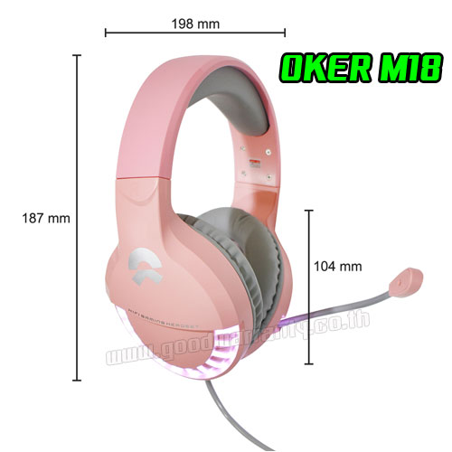 OKER M18 OKER HIFI GAMING HEADPHONE+MIC หูฟัง มีไฟ SKU-01733