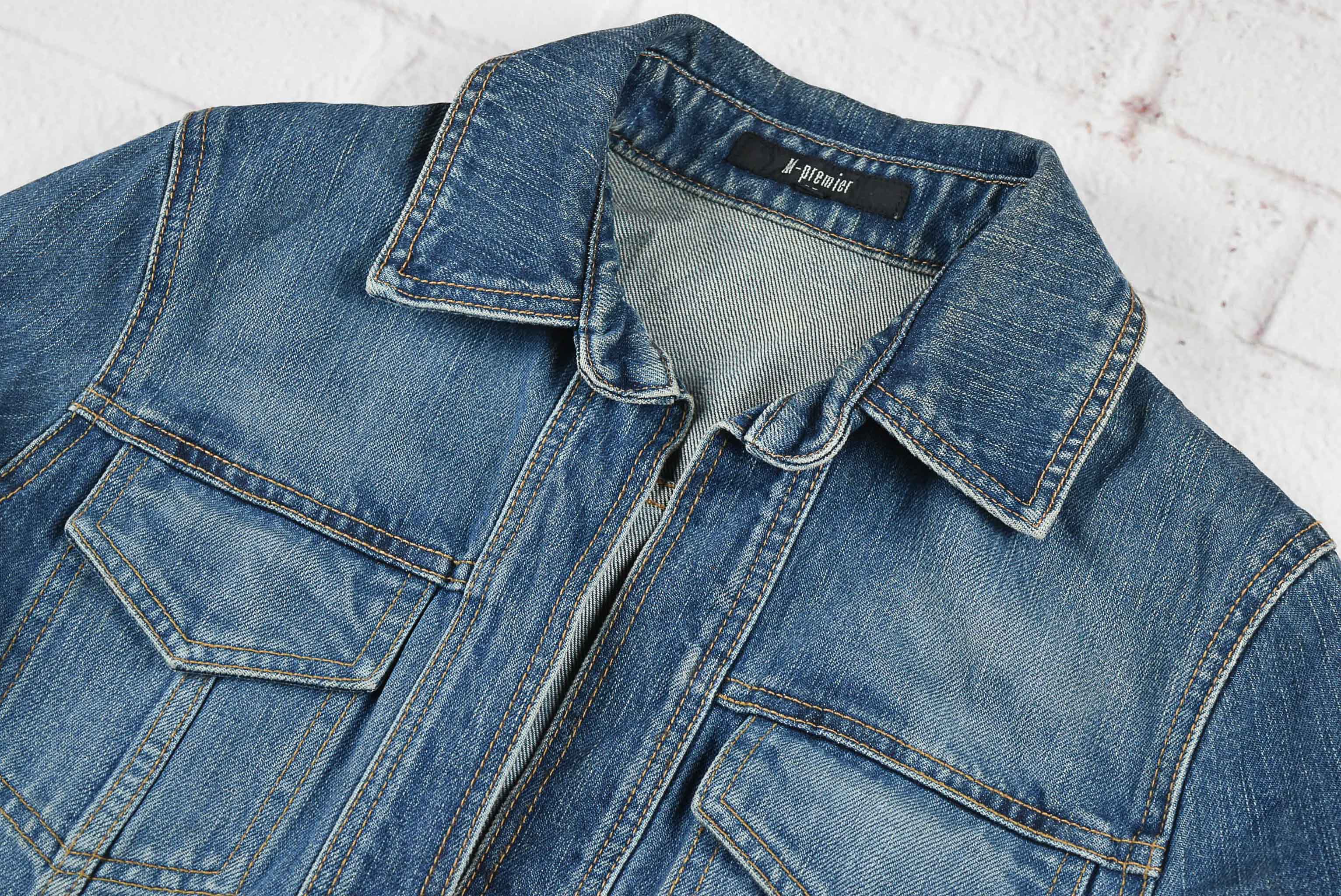 M-premier อกจริง 34 ไซส์ S เสื้อแจ็คเก็ตยีนส์ แขนยาว ผู้หญิง ทรงสวยใส่สบาย ไม่มีซิปหน้า ใส่คลุมกันแดด