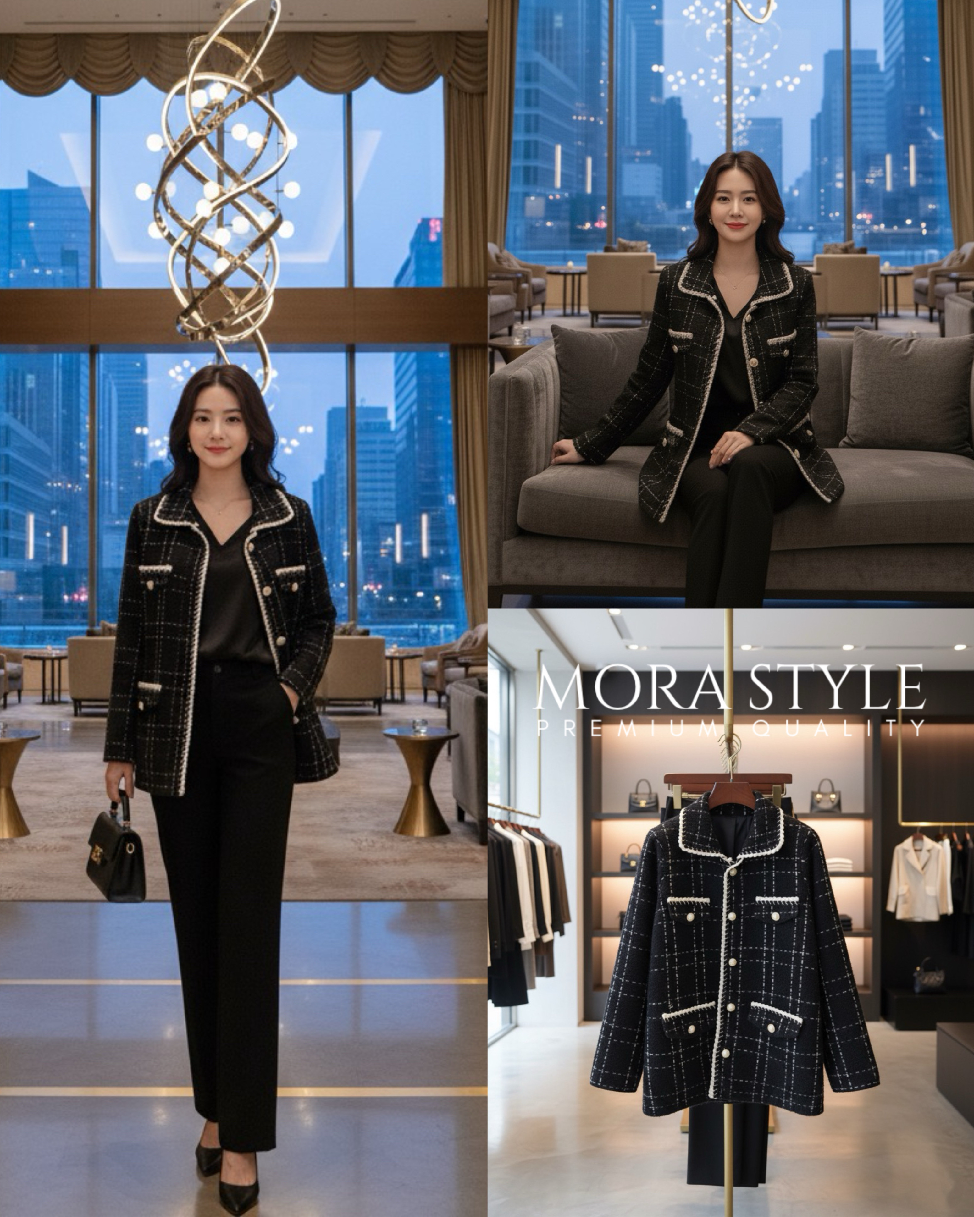 เสื้อคลุมแขนยาวผ้าทวีต ทรงสวยหรูดูแพง ใส่ออกงานได้ เป็นอีกรุ่นที่ติดตู้ไว้ได้ใส่แน่นอนค่ะ