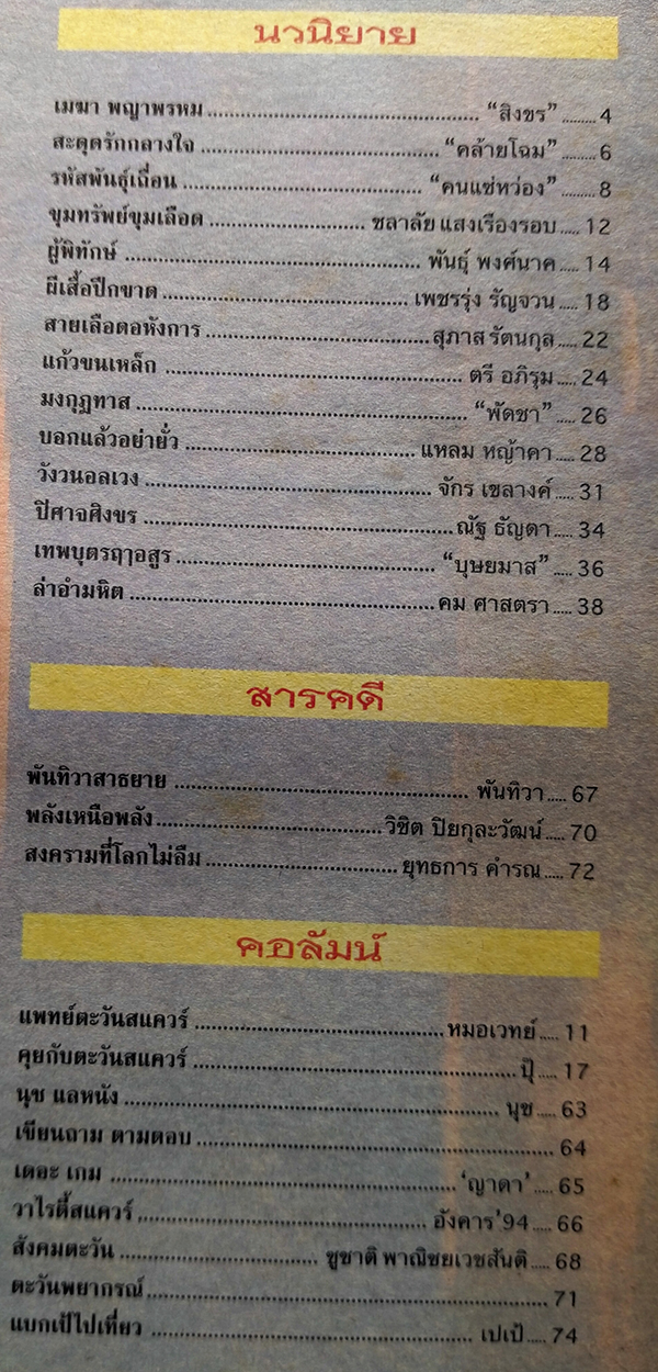 ตะวันสแควร์ ปีที่ 30 ฉบับที่ 1530 จันทร์ 19 สิงหาคม 2545 (สุพรพรรณ แสงทอง)