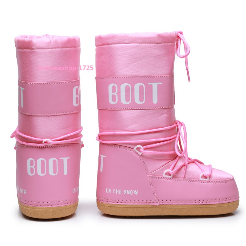 รองเท้าสกีแบบคนดัง Snow Boot บูทกันหนาวใส่เล่นสกี หิมะ แบบพื้นหนาอินเทรนด์ บูทสูงกลางน่องรองเท้าบูทสำหรับผู้หญิง ซับในหนากันหนาวติดลบ 40 กันน้ำ กันลื่น มี 3 สี 6 ลายให้เลือก ไซ 35 ถึง 42