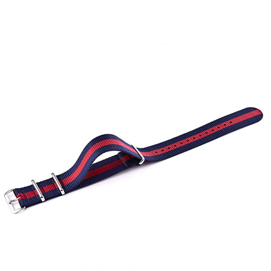 สายนาฬิกานาโต้ สายนาฬิกาผ้าไนลอน NATO Nylon Watch Strap 01 มีขนาด 20 , 22 mm สำหรับ Rolex , Seiko , Omega (Blue-Red-Blue)