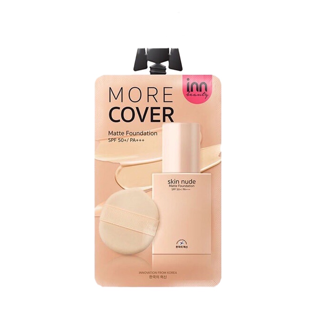 (1ซอง) Inn Beauty Skin Nude Matte Foundation อินน์ บิวตี้ สกิน นู้ด แมตต์ ฟาวเดชั่น 8 กรัม