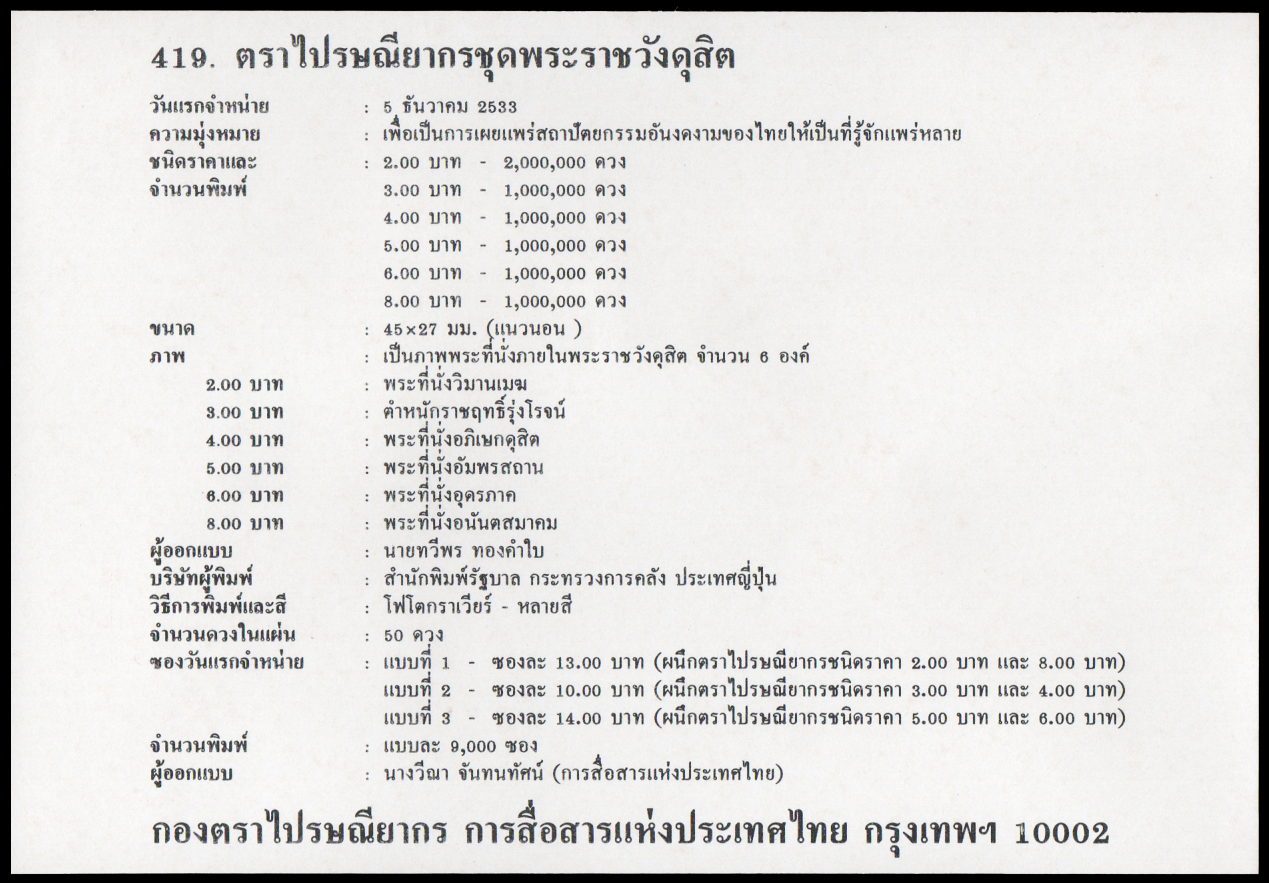 ซองวันแรกจำหน่ายพระราชวังดุสิต + ประทับตราปณ.กลาง