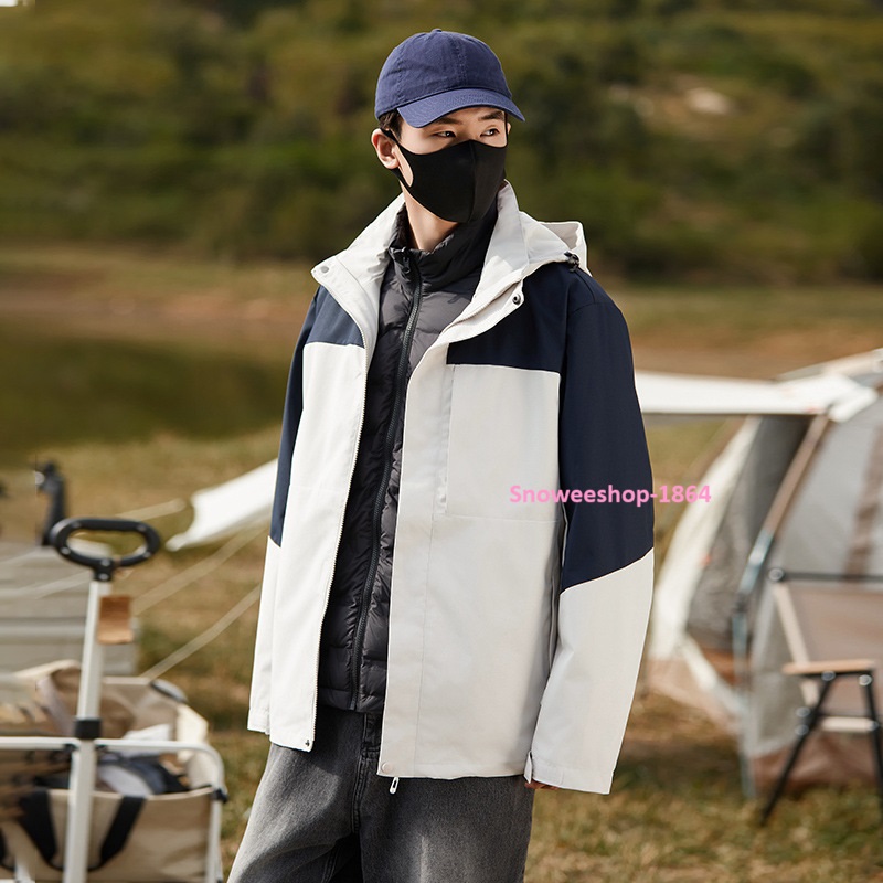 Down Jacket for all season เสื้อดาวน์ 3 in 1 เสื้อแจ็คเก็ตแบบถอดแยกได้ สำหรับผู้ชายและผู้หญิง เสื้อแจ็คเก็ตดาวน์สองชิ้น ฟังก์ชั่นครบ เสื้อกันหนาวสไตล์อเมริกา ใส่เป็นคู่หรือใส่เดียวก็เหหมาะมาก กันหนาว กันลม กันหิมะ กันน้ำ มาพร้อม 12 เฉดสี