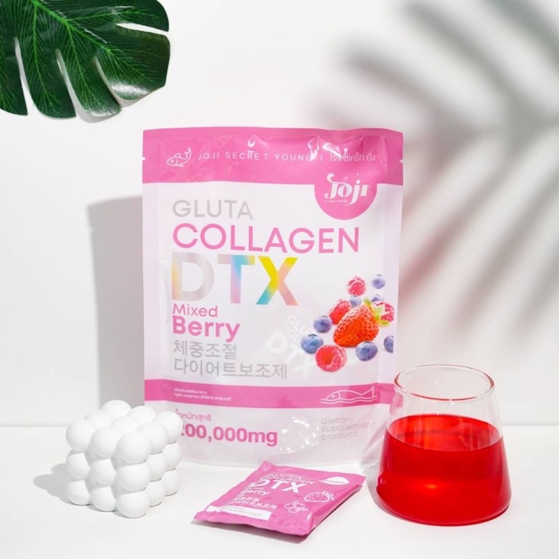 JOJI SECRET YOUNG GLUTA COLLAGEN DTX MIXED BERRY 200,000 MG 10 ซอง อาหารเสริม คอลลาเจน + ดีท็อกซ์ มิ๊กซ์เบอร์รี่