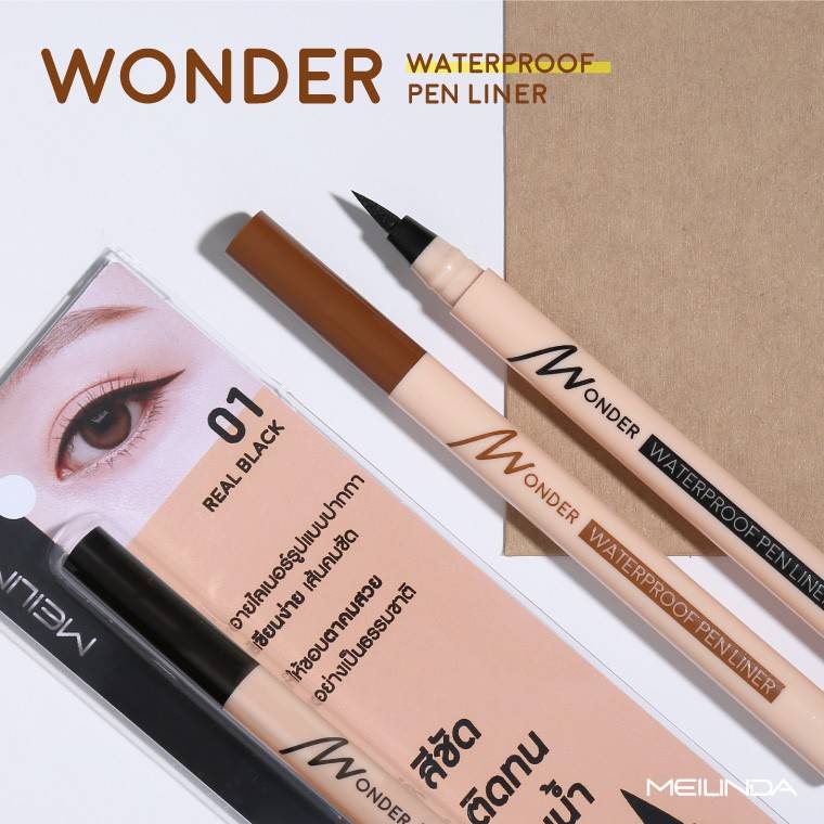 Meilinda Wonder Waterproof Pen Liner MC3103 อายไลน์เนอร์หัวปากกาฟองน้ำ 0.7กรัม