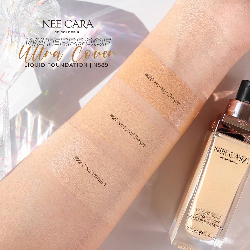 NEE CARA WATERPROOF ULTRA COVER LIQUID FOUNDATION ครีมรองพื้น รุ่น N589