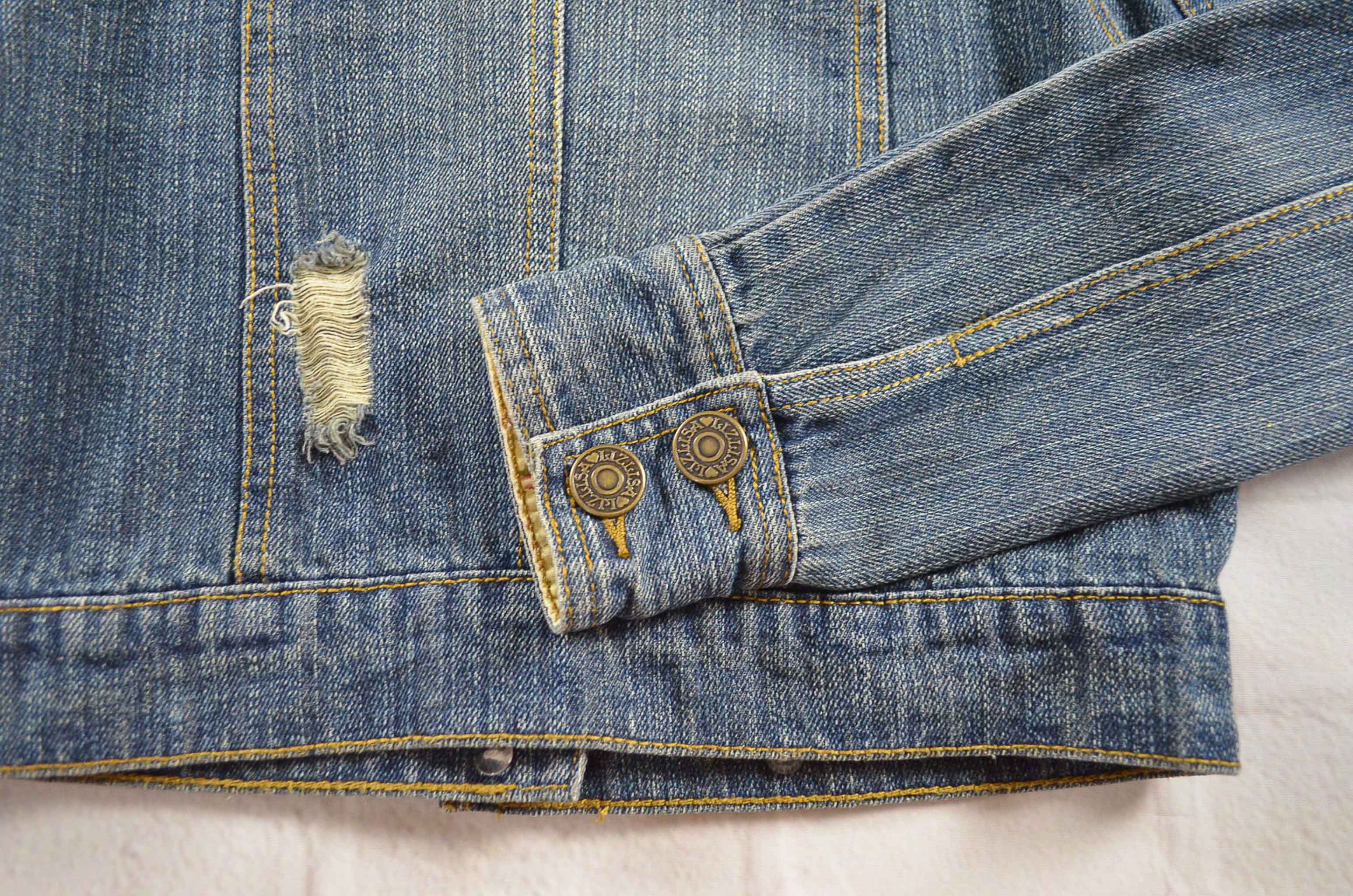 เสื้อเด็ก LIZLISA อกจริง30' (130) เสื้อแจ็คเก็ตยีนส์ เสื้อยีนส์แขนยาวหญิงชาย เสื้อยีนส์แต่งขาด ผ้านุ่มใส่สบาย