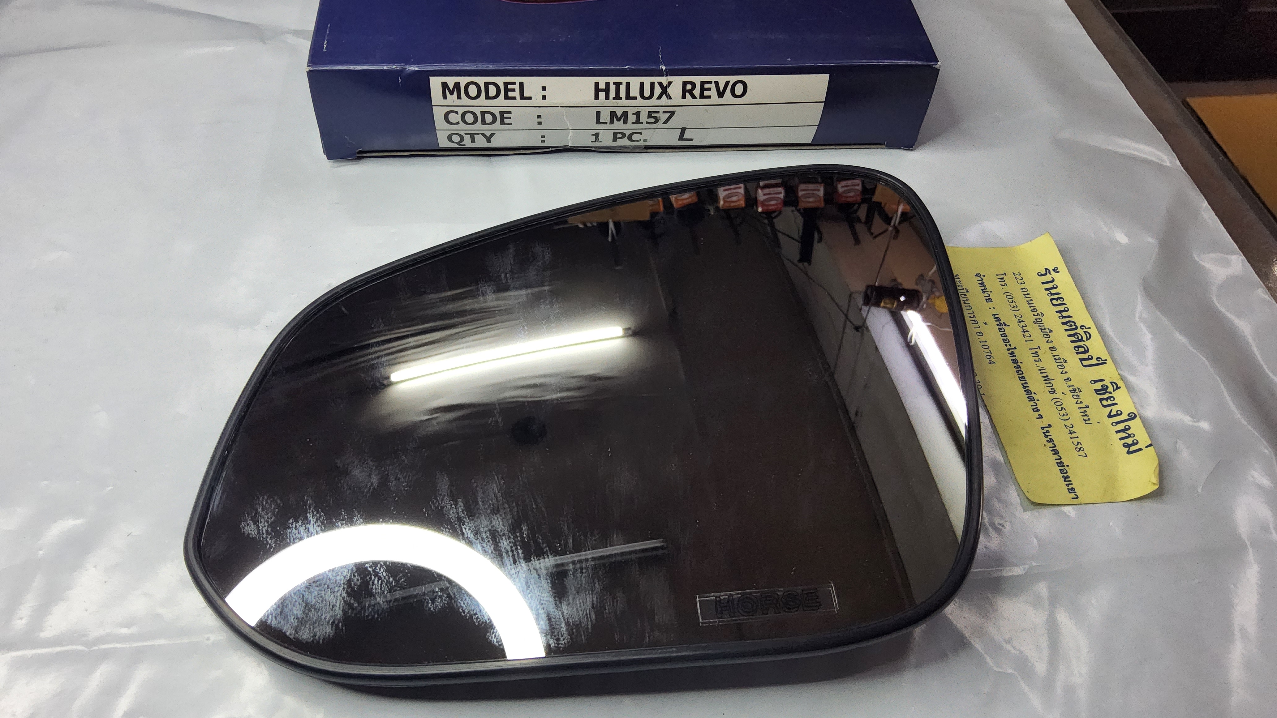 HORSE เนื้อ กระจกมองข้าง TOYOTA REVO สีดำ ปรับมือ + ไฟฟ้า ข้างซ้าย LH [ LM157 ]