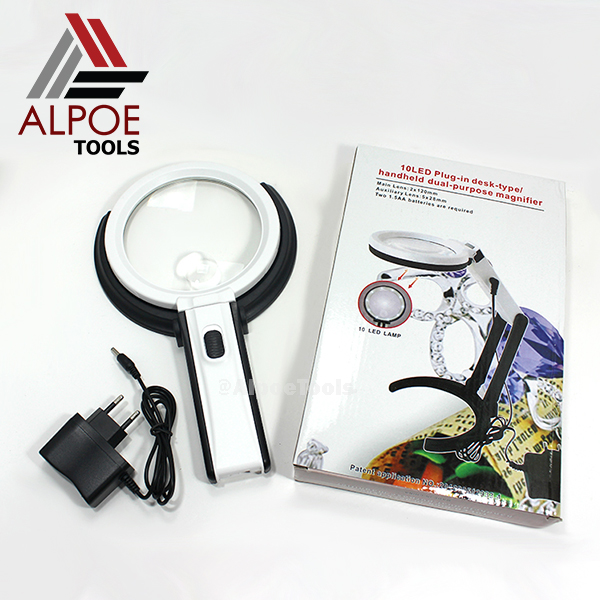 แว่นขยายตั้งโต๊ะ ไฟรอบ หลอด LED 10 พับได้รุ่น MG3B-1B / MG3B-1C