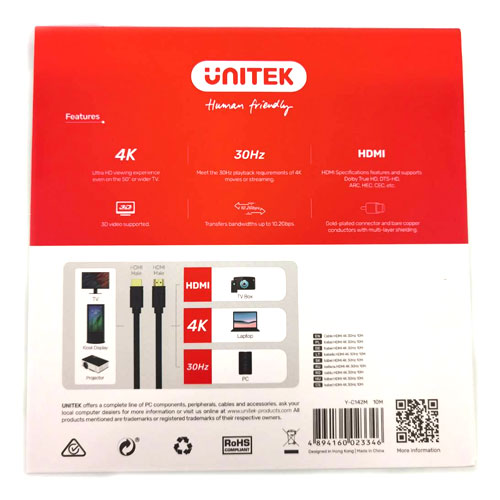 Y-C42M UNITEK สาย HDMI V1.4 ยาว10 เมตร CA-HM-HM-10M11