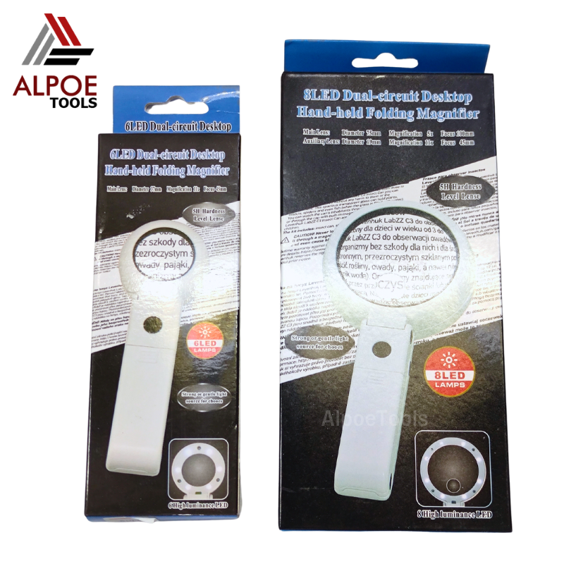 แว่นขยายตั้งโต๊ะ พับได้ มีไฟรอบ ชาร์จได้ รุ่น FS37RC / FS75RC