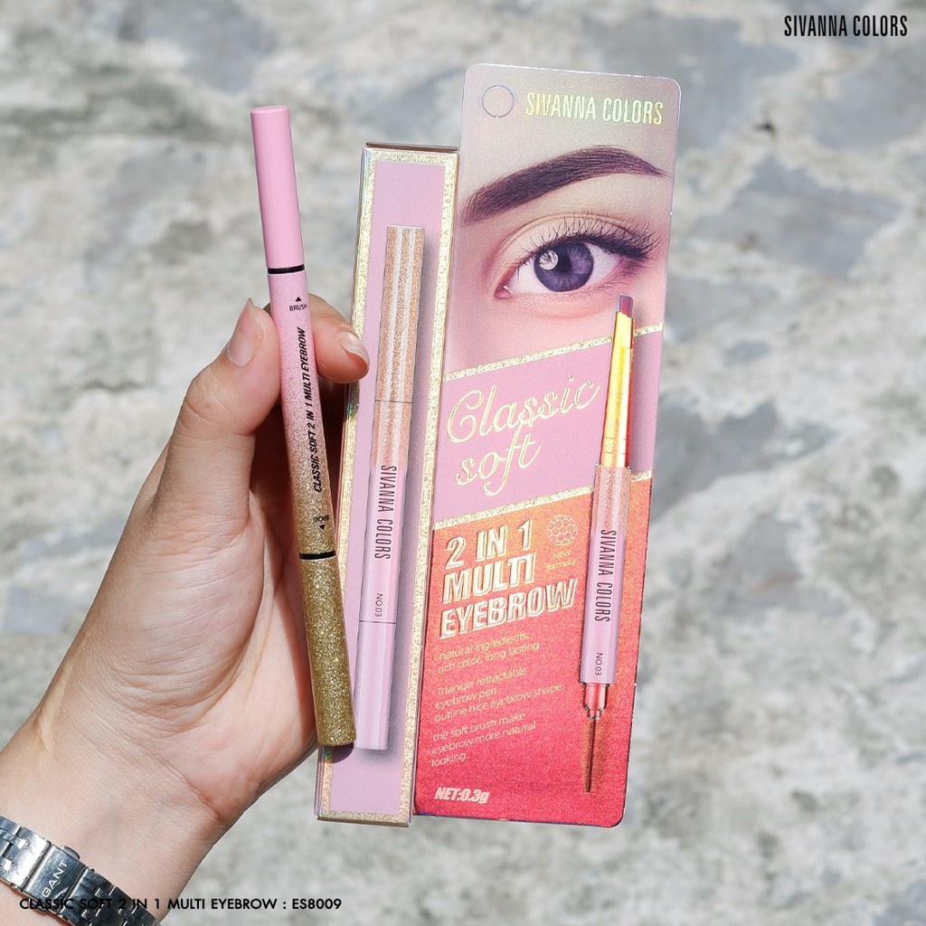 Sivanna Colors Classic Soft 2 in 1 Multi Eyebrow ES8009 ซีเวียน่า ดินสอเขียนคิ้ว