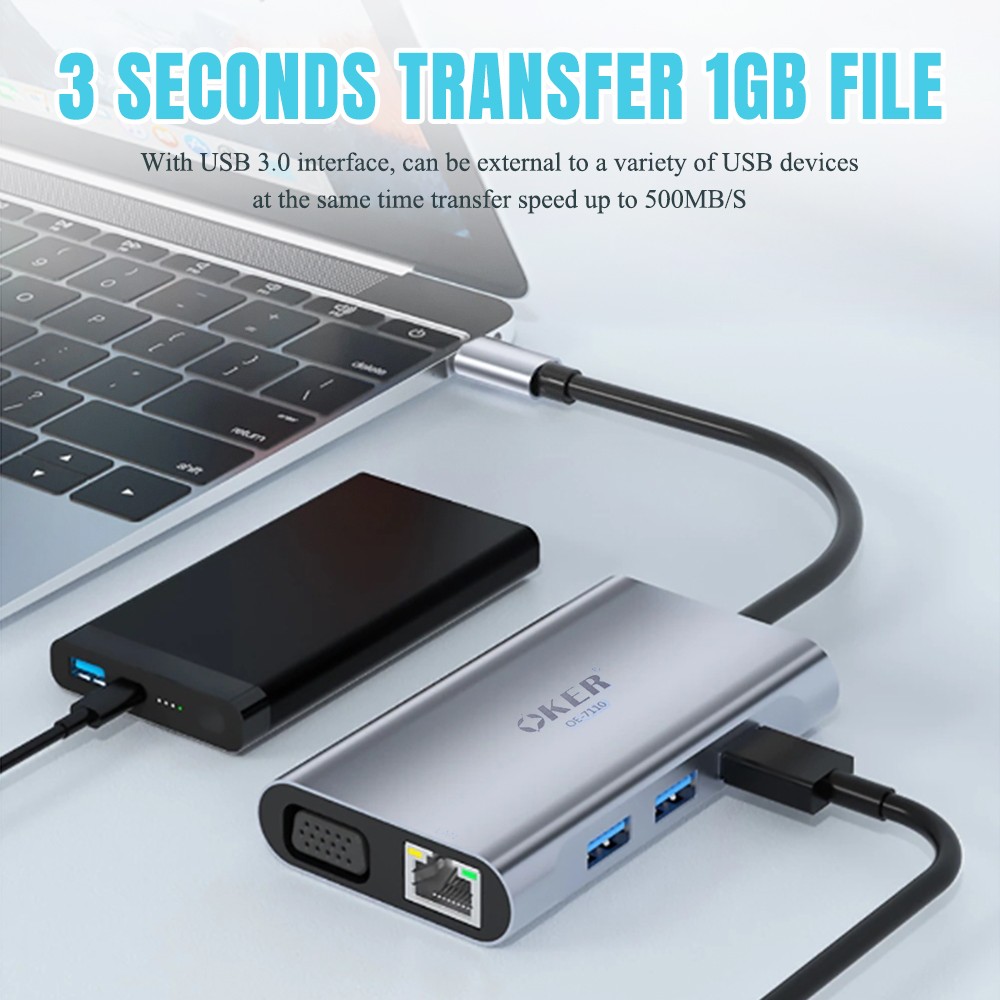 OE-7110 OKER TYPE-C MULTI-PORT 7 in 1 CA-TC-OK-7110B