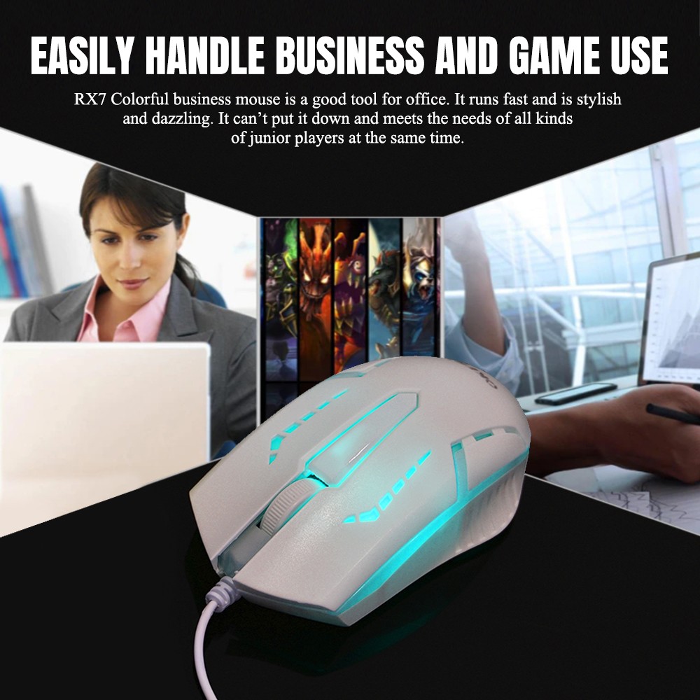 OKER RX7 MOUSE USB 3D LED 1000DPI ไฟ7สี SKU-02946