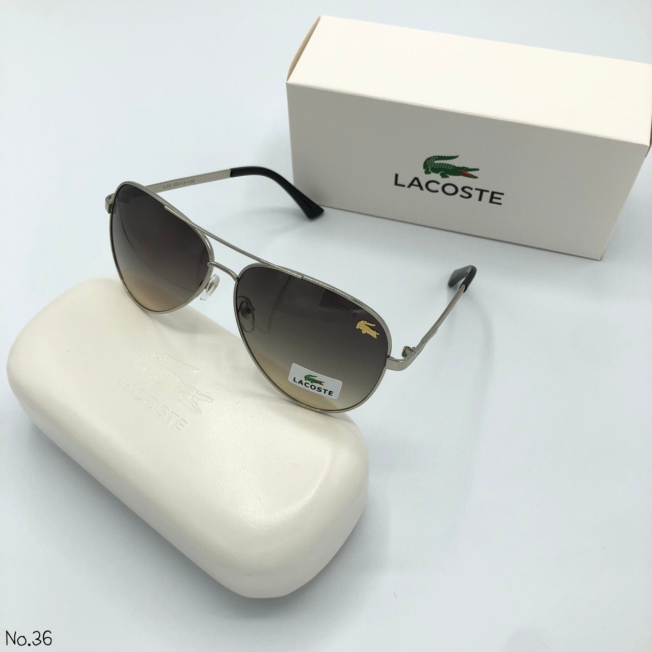 แว่นตากันแดดเท่ห์ๆ แบรนด์เนมลาคอสสีดำ No.36 Lacoste glasses