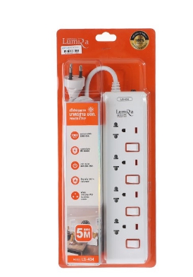 LUMIRA LUMIRA LS-404/5m ปลั๊กไฟ 4เต้า 4สวิทย์ สายยาว5M PG-LS-05-404WH