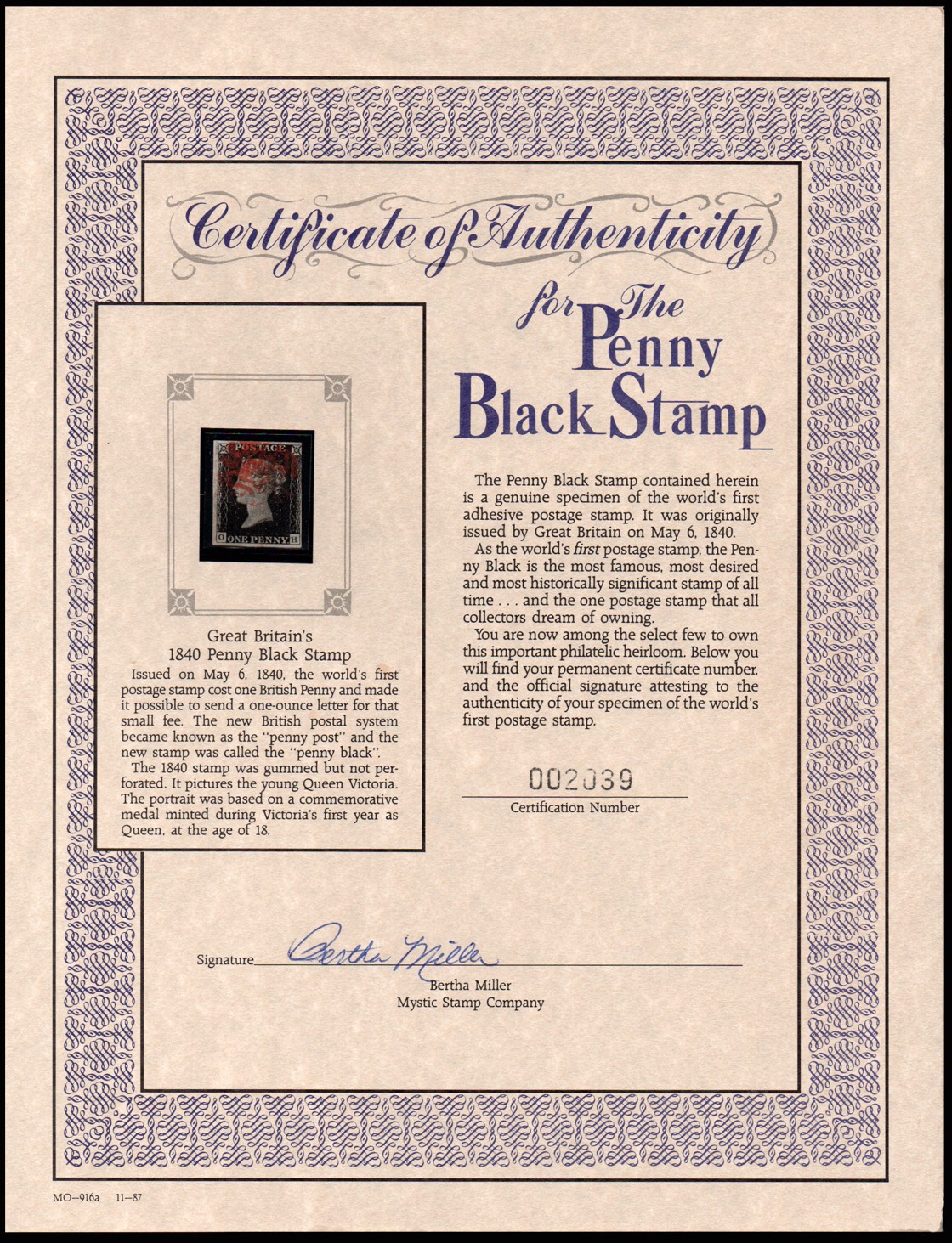 แสตมป์ชุดแรกของโลกเพนนีแบล็ค (Penny Black)