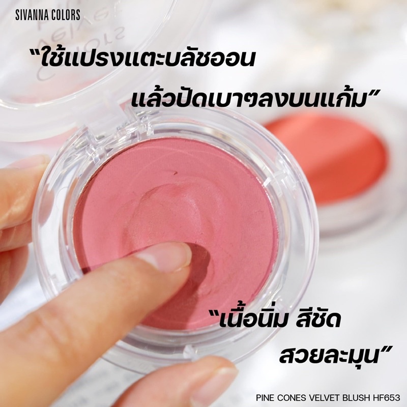Sivanna Pine Cones Velvet Blush HF653 ซีเวนน่า บลัชออน ปัดแก้ม เนื้อกำมะหยี่ คัลเลอร์สไพน์ โดนส์ เวลเวท บลัช