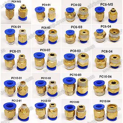 ข้อต่อลม เกลียวนอก รุ่น PC