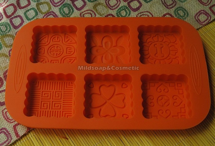 พิมพ์สบู่ซิลิโคน มูน บล็อค / 5.5x5.5x1.5 cm /50 กรัม / 6 หลุม