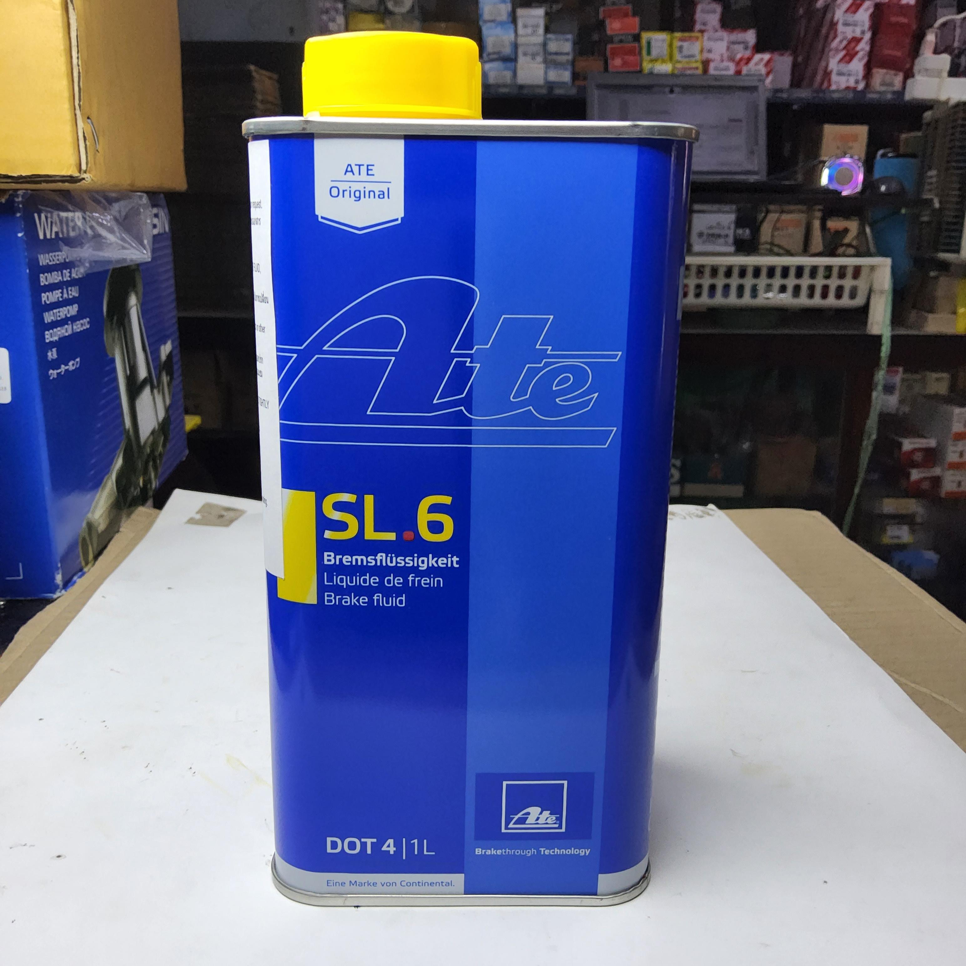 ATE น้ำมันเบรคและคลัทช์ SL.6 DOT4 เอเต้ ขนาด 1 ลิตร ทนร้อน 175° - 265° C กระป๋องละ